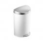 Simplehuman halvrund toiletspand 10L - Hvid/st�l