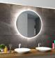 Outlet - Sandra rundt spejl m/integreret LED lys og backlight - �110 cm