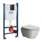 GSI Pura Cenere 50 toiletpakke inkl. s�de m. softclose, cisterne og mat sort betjening