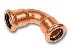 Altech kobber Cu press b�jning 90� med to muffer - 12 mm