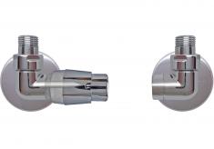 Kriss Corner NY returtermostatventilsæt - venstre - krom Kriss Corner NY returtermostatventilsæt - venstre - krom