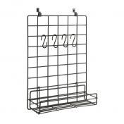 Sort organizer til akustikpanel inkl. 4 S-kroge og hylde