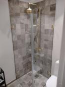 Bath firkantet niche - Klar glas/Poleret messing