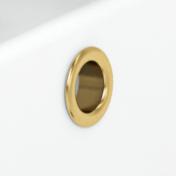 Dansani overløbsring til Marmor/solid surface vaske - Blank messing