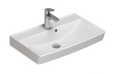 Outlet - Dansani Cappella 60 h�ndvask t/v�g eller m�bel - 1 hanehul - Mat hvid