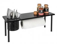 Wenko k�kkenorganiser m/hylde og k�kkenrulleholder - Mat sort