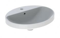 Geberit Variform 50 oval h�ndvask m/bagkant t/nedf�ldning - 1 hanehul