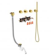 Damixa Silhouet BS 1 komplet badekararmatur til indbygning - B�rstet messing PVD