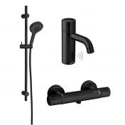 Damixa Silhouet Touchless komplet pakke til badev�relset - Mat sort