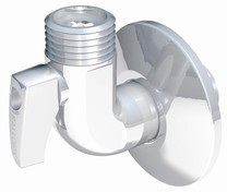 Ballofix kuglehane vinkel med roset, h�ndtag og kontraventil nippel/nippel