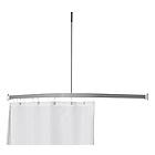 Van Der P Forh&aelig;ngsstang Profil5001 vinkel 90x90cm komplet med loftst&oslash;tte og gardinringe - Krom