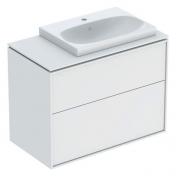 If� Sense Art 90 m�bels�t m/2 skuffer og bowlevask til h�jre - Mat hvid