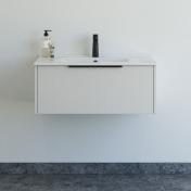 Dansani Mido+ Classic 81 m�bels�t m/Amber vask og 1 skuffe - Striber/mat sand