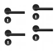 Beslagsboden indendørs dørgreb inkl nøgleskilt - Mat sort - Sæt á 4 stk