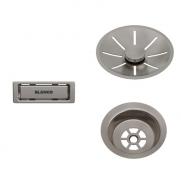 Blanco InFino strainer og firkantet overl&oslash;bsskilt - Satin platinum