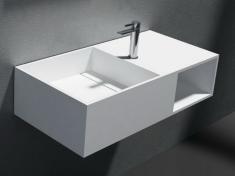 Cass�e 80 h�ndvask t/v�g m/hylde - Uden overl�b - 1 hanehul