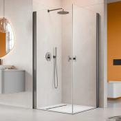 Str�mberg Noma 120 bruseniche - 80x80 cm - Klar glas/gunmetal