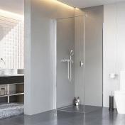 Str�mberg Noma 135 fast brusev�g m/svingd�r til venstre - 80 x 80 - Klar glas/krom