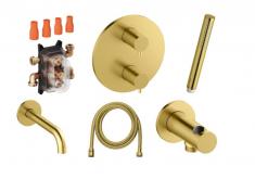 Damixa Silhouet komplet indbygningspakke til badekar � B�rstet messing