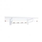 Lastein Sir James 7-65 hattehylde m/knagerække og bøjlestang - Hvid/eg Lastein Sir James 7-65 hattehylde m/knagerække og bøjlestang - Hvid/eg