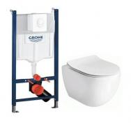 Lavabo Glomp Mat hvid Mini rimless toiletpakke inkl. s�de m/soft-close, cisterne og hvid betjening