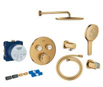 Grohe SmartControl komplet brusesystem m/Rainshower 310 og SmartActive til indbygning - Børstet Cool Sunrise