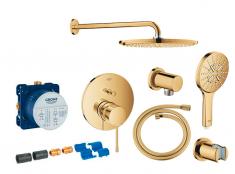 Grohe Essence komplet brusesystem m/Rainshower 310 hovedbrus & SmartActive håndbrus t/indbygning - Poleret Cool Sunrise