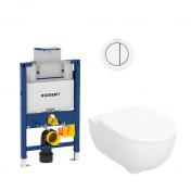 Geberit Selnova Premium toiletpakke m/s�de, lav cisterne og hvid betjening