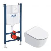 Catalano Sfera 50 v�gh�ngt toilet inkl s�de m/SoftClose, cisterne og betjening i hvid