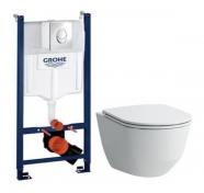 Laufen Pro Rimless Compact m/LCC toiletpakke inkl. s�de m/soft-close, cisterne og krom betjening