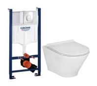 Laufen Roca Gap round RIMless toiletpakke inkl. s�de m/softclose, cisterne og krom betjening