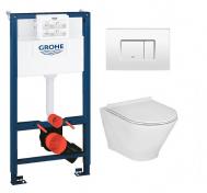 Laufen Roca Gap round RIMless toiletpakke inkl. s�de m/soft-close, mellem cisterne og hvid betjening