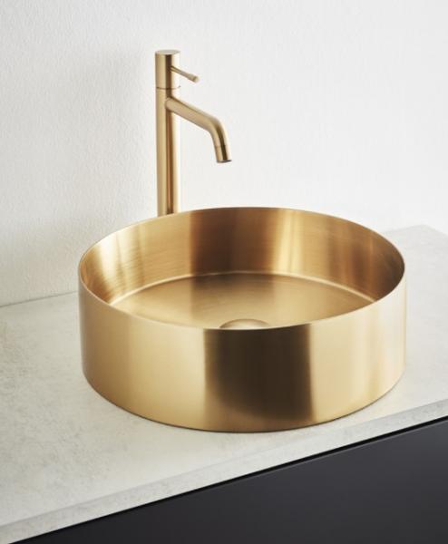 Hafa Circle Ø38 fritstående bowlevask - Uden overløb - Børstet messing Hafa Circle Ø38 fritstående bowlevask - Uden overløb - Børstet messing