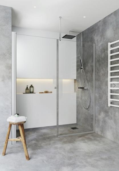 Hafa Brusevæg Igloo Pro Niche 1455-1490 mm dør 70 væg 80 cm klart glas/alu Hafa Brusevæg Igloo Pro Niche 1455-1490 mm dør 70 væg 80 cm klart glas/alu