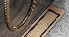 Unidrain Highline ramme - Børstet kobber - 700/10 mm Unidrain Highline ramme - Børstet kobber - 700/10 mm