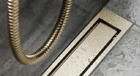 Unidrain Highline ramme - B&oslash;rstet messing - 900/10 mm