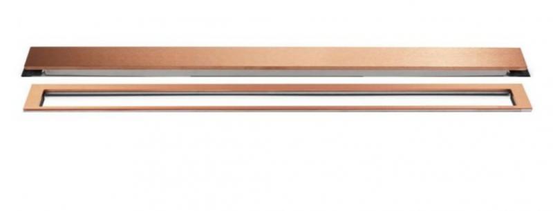 Unidrain afløb 800 mm/10 mm ramme - Børstet kobber Unidrain afløb 800 mm/10 mm ramme - Børstet kobber