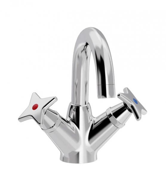 Toni håndvaskbatteri med Krydsgreb - Krom Toni håndvaskbatteri med Krydsgreb - Krom