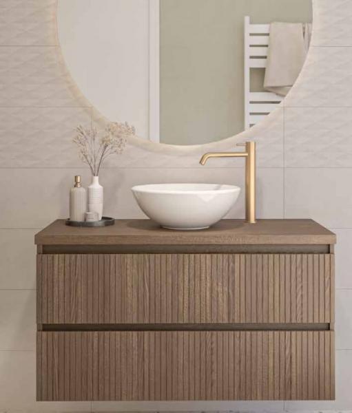 Sanibell Proline 80 møbelsæt m/bordplade og bowlevask - Terra eg Sanibell Proline 80 møbelsæt m/bordplade og bowlevask - Terra eg