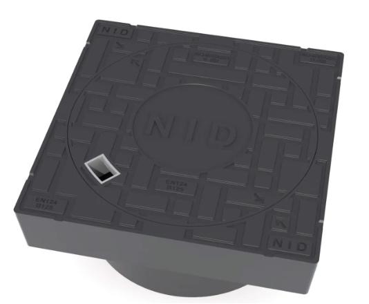 NID 425 mm karm/d&aelig;ksel u/l&aring;s, firkantet, fast, 12,5 t, komposit