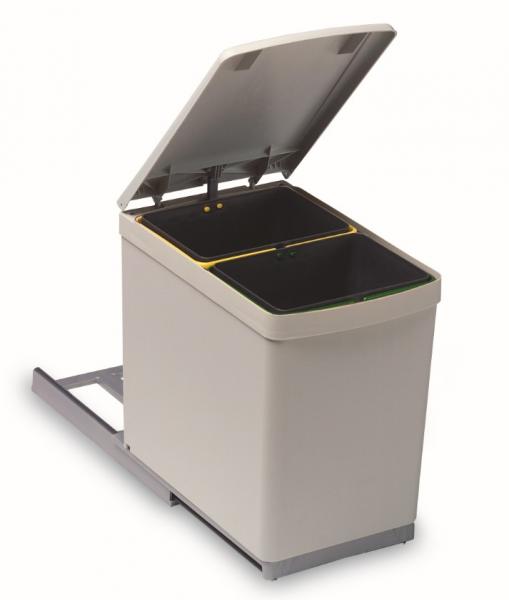 Affaldssystem m/2 stk 7,5 L spande - Grå Affaldssystem m/2 stk 7,5 L spande - Grå