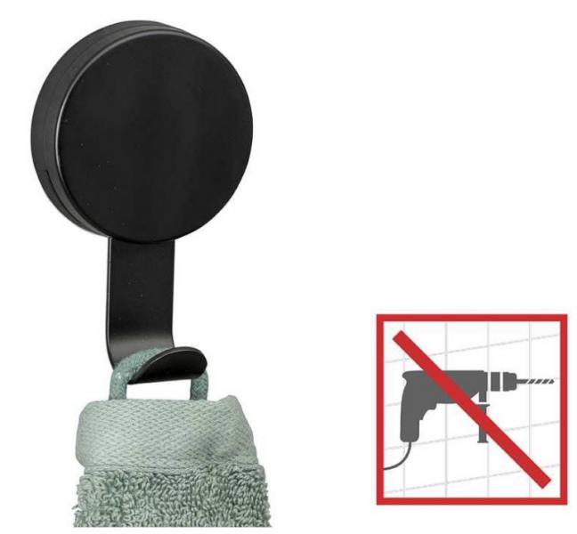 Wenko Pavia håndklædekrog - 2 stk - Mat sort - Skruefri Wenko Pavia håndklædekrog - 2 stk - Mat sort - Skruefri