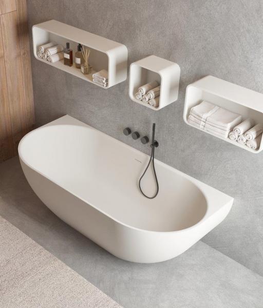 Ideavit Solidnova back-to-wall badekar 1800 x 800 mm - Mat hvid Ideavit Solidnova back-to-wall badekar 1800 x 800 mm - Mat hvid