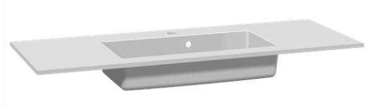 Dansani Minore 120 møbelvask - Uden hanehul - Hvid mat Dansani Minore 120 møbelvask - Uden hanehul - Hvid mat