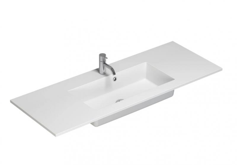 Dansani Minore 220-240 møbelvask på specialmål - 1 hanehul - Hvid mat Dansani Minore 220-240 møbelvask på specialmål - 1 hanehul - Hvid mat