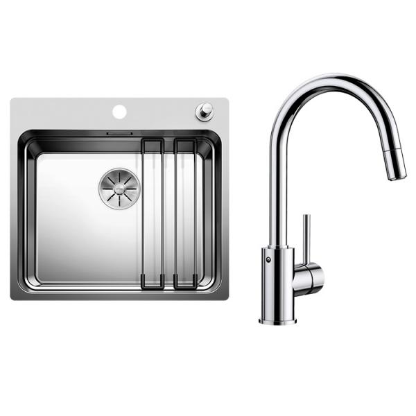 Blanco Etagon 500-IF/A køkkenvask m/Mida-S køkkenarmatur Blanco Etagon 500-IF/A køkkenvask m/Mida-S køkkenarmatur