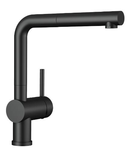 Blanco Linus-S k&oslash;kkenarmatur m/udtr&aelig;k - Sort mat