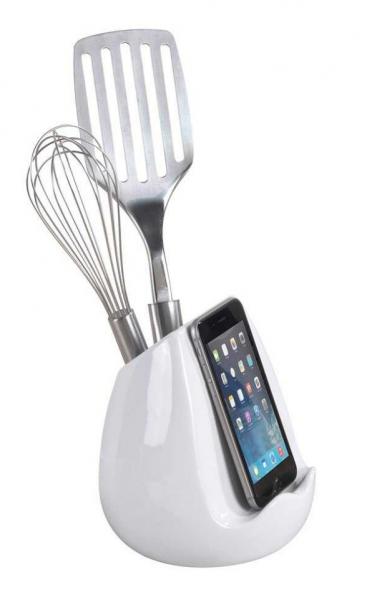 Wenko køkkenkrukke m/tabletholder - Hvid Wenko køkkenkrukke m/tabletholder - Hvid