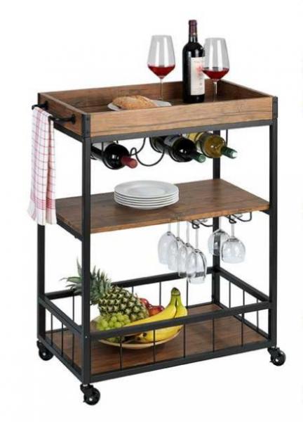 Wenko Rustico rullevogn til køkken - Sort/Valnødlook Wenko Rustico rullevogn til køkken - Sort/Valnødlook