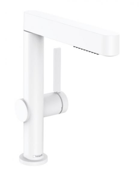 Hansgrohe Finoris 230 h&aring;ndvaskarmatur m/udtr&aelig;ksbruser - Mat hvid